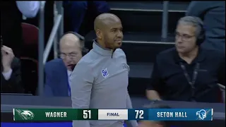 Altercation between Seton Hall Coach Shaheen Holloway & Wagner HC Donald Copeland #setonhall #wagner