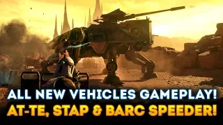 NEW VEHICLES GAMEPLAY ON GEONOSIS! AT-TE, STAP & BARC Speeder! - Star Wars Battlefront 2