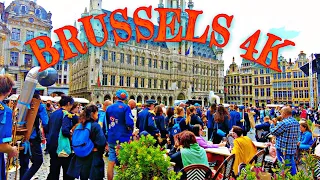 BRUSSELS Belgium 🇧🇪 City Walk 4K | 4K Walking Tour | 4K City Life