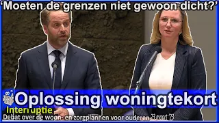 Fleur Agema 'Moeten de grenzen dicht om het woningtekort op te lossen?' v Hugo de Jonge Tweede Kamer