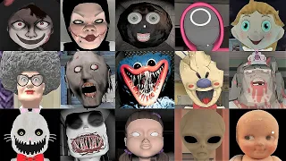 Caught Battle #38 | Poppy Playtime Granny 3 Ice Scream 5 Mr Hopps Scary Doll Dark Riddle Horror Kiss