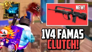 NEW FAMAS 1V4 CLUTCH FOR CHICKEN DINNER! | PUBG Mobile