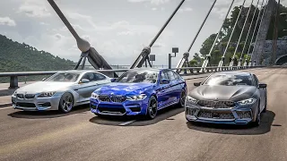 Forza Horizon 5 Drag race: BMW M8 Competition vs BMW M5 F90 vs BMW M6 F12