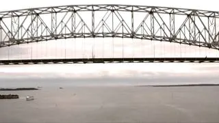 Passing Underneath Francis Scott Key Bridge Baltimore Aboard A Large Ship