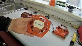 How To Replace The Pull Cord ( Recoil Spring! )  On Husqvarna Strimmers,