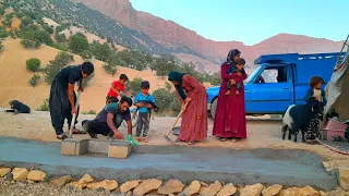 Nomadic Family Daily Life: Building Resting Platforms & Crafting Bathroom Floors