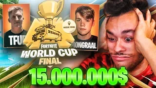 REACCIONANDO a la WORLD CUP EN SOLITARIO de Fortnite *$15.000.000* - TheGrefg