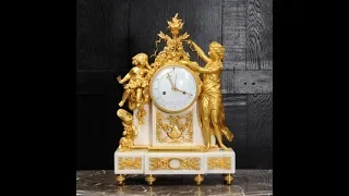 Amor Looses His Weapons Folin Paris 18th Century Ormolu and White Marble Clock 2858