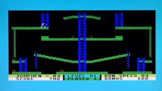 C64 Commodore 64   Jumpman jr level 1 gameplay