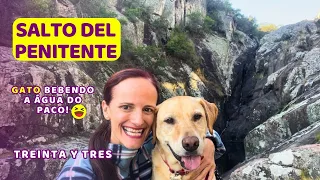 Salto del Penitente - Degraus para ajudar! - Villa Serrana, Uruguai - Trilha com cachorro