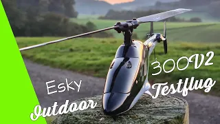 Esky 300 V2 Outdoorflugtest - wie fliegt der Heli? Hebt er ein Insta360 Go2 in die Luft? by Banggood