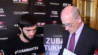 Zubaira Tukhugov during UFC Sweden media days