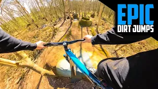 RIDING THESE SECRET WINTER DIRT JUMPS!! BEN VS JAMIE