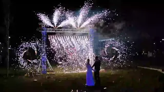 Пиротехническое шоу на свадьбу - финал с огнепадом