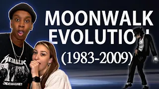 FIRST TIME REACTING TO Michael Jackson - Moonwalk Evolution (1983-2009) REACTION | I TRIED IT! 😂😭