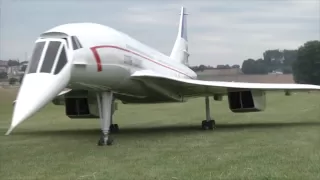 A huge Concorde RC plane powered by two turbines.