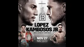 TEOFIMO LOPEZ VS GEORGE  KAMBOSOS HIGHLIGHTS 1ST ROUND KNOCKDOWN(NOV. 28, 2021) LIGHTWEIGHT CHAMPION