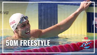 Seeliger Wins by .01 With Held Right Behind in 50M Freestyle | 2023 TYR Pro Swim Mission Viejo