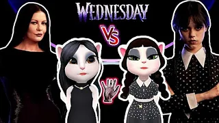 Morticia Addams Vs Wednesday Addams ☠️🖤 Vs my Talking Angela 2 & 1 Cosplay Makeover Gameplay update