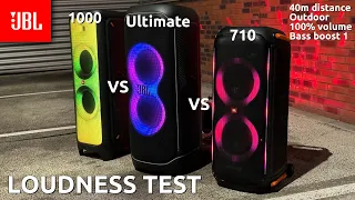 JBL Ultimate vs 1000 vs 710 🔊 Partybox Outdoor Loudness Test!