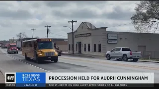 First responders, school bus escort Audrii Cunningham's body to funeral home