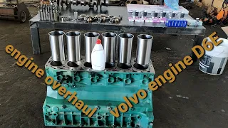 volvo excavator engine D6E overhaul part 1