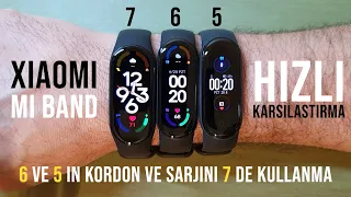 Mi Band 7 vs Mi Band 6 ve 5 Hızlı Karşılaştırma. Mi Band 6 ve 5'in Kordon ve Şarjını 7'de Kullanma