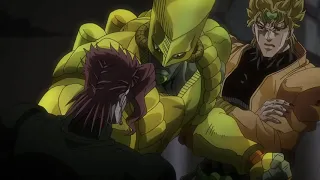 Dio turns Kakyoin into a donut