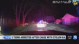 Video: 5 teens arrested after chase with stolen Kia