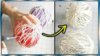 How To Make Yarn Balls With Balloons | Easy Christmas Craft Ideas | String Craft Ideas