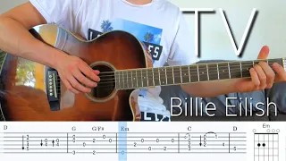 TV (Billie Eilish) - TABS Tutorial (fingerstyle guitar)