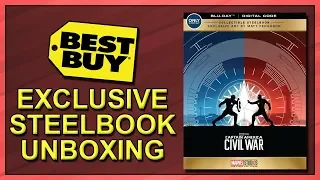 Captain America: Civil War Best Buy Exclusive Marvel Studios: First Ten Years BD SteelBook Unboxing