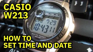 Casio W213 how to set date and time