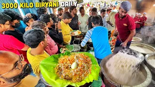 3000 KG Hyderabadi Biryani 😍 Street Food India 🇮🇳 Shadab Dum Biryani, Desi Ghee Chicken Gorani