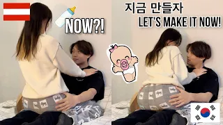 I Want A Baby Now *Prank* On My Boyfriend 🍼 *he is being broody* [Korean Austrian Couple]