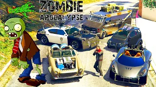 GTA 5 - Stealing The Zombie Apocalypse Vehicles with Franklin! (Real Life Cars #108)