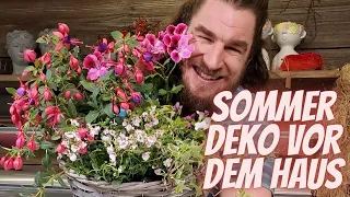 Hauseingang Dekorieren Sommer -  Dekoration DIY Anleitung - Sommerdeko Idee mit dem Blumenmann