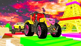 Unforgettable Journey - Tractors and Police Cars Tackle Treacherous Terrain in Farming Simulator 22