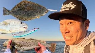 SoCal Surf Fishing - they were BITING! [Lucky Craft Flash Minnow]
