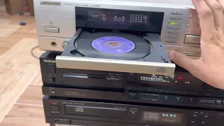 CD Luxman D100, Technics P550 chạy 2 giải mã, Sansui M505 Mặt vàng chạy 10 đĩa, audio AG 0916517912