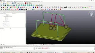 FreeCAD + MBDyn Newtons pendulum