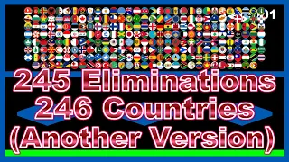 [Another version] 245 times eliminations & 246 countries marble race in Algodoo | Marble Factory