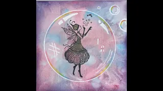 Using Lavinia stamp Giselle & Couture Creations Alcohol inks to create a fairy in a bubble card