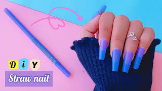 DIY Fake nail / How to make Fake Nails from Straws / Handmade fake Nails Set / Strong fake nail