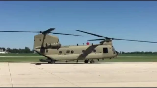 Military Chinook Taking Off From Sheldon Airport