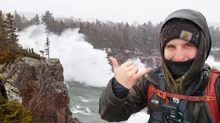 Chasing 50+ ft Blizzard Waves on Lake Superior