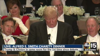 Donald Trump: Met Clinton's campaign team NBC, CNN, CBS, ABC - Alfred E. Smith dinner