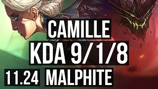 CAMILLE vs MALPHITE (TOP) | 9/1/8, 900K mastery, Dominating | EUW Diamond | 11.24