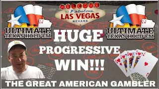 Ultimate Texas Holdem From Palace Station in Las Vegas, Nevada!! Biggest Progressive Win Yet!!