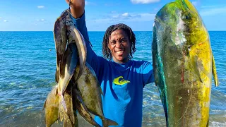 Epic day out fishing in Jamaica| Black jack | mahi mahi catch